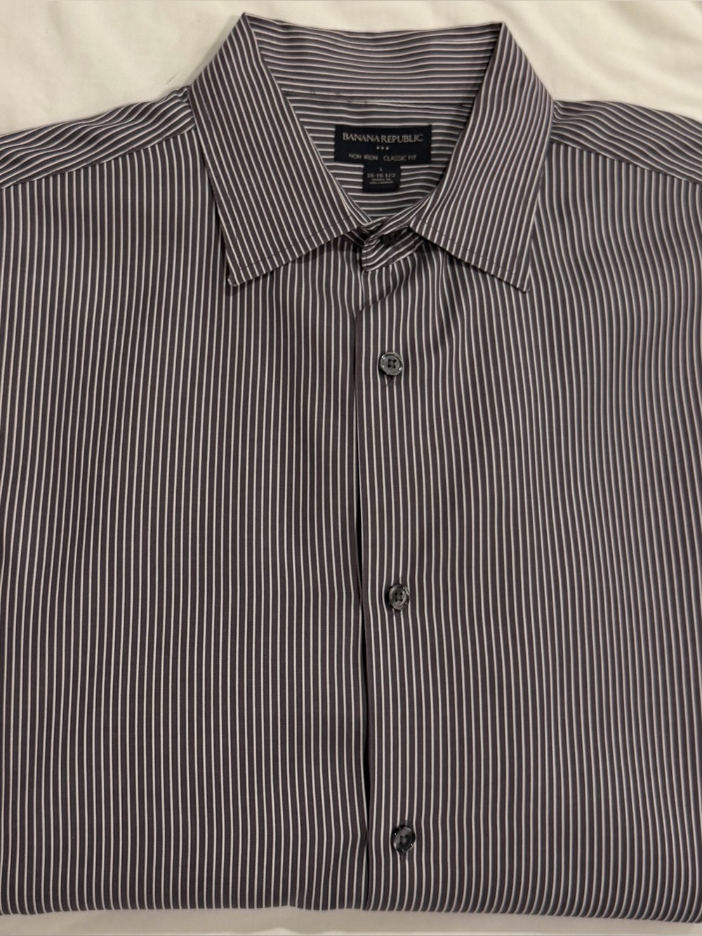 Banana Republic Men's Brown Pinstripe Dress Shirt